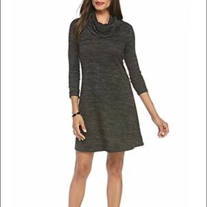 Cable & Gauge Womens Cowl Neck Sweater Dress Light Gray Size XS